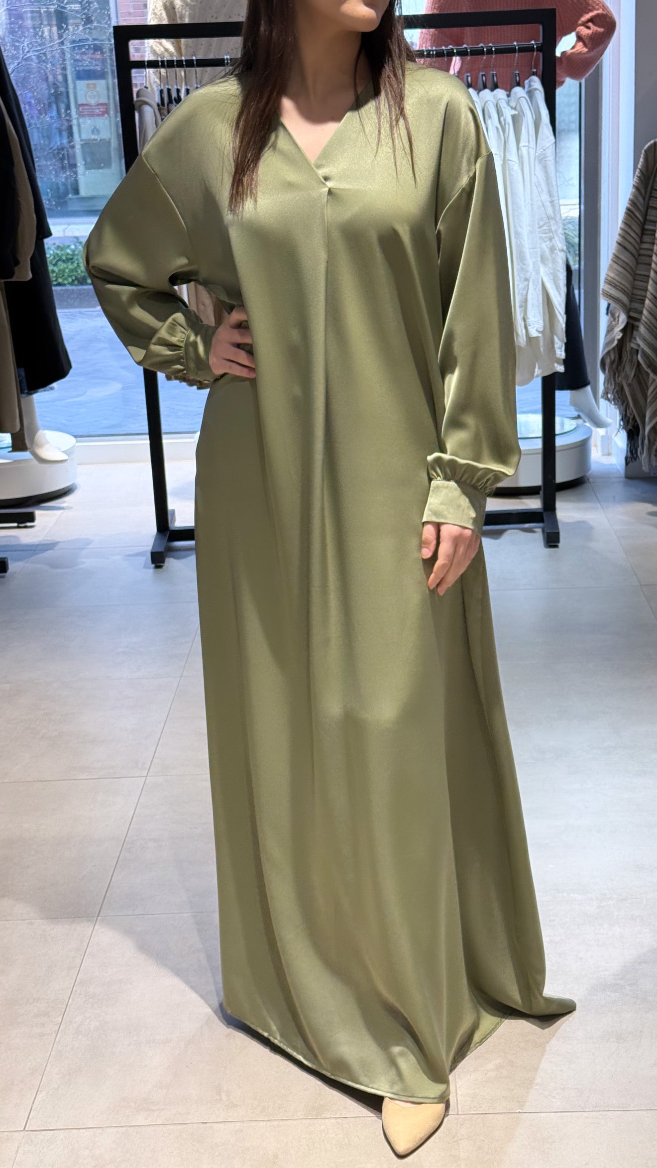 Abaya V-hals green