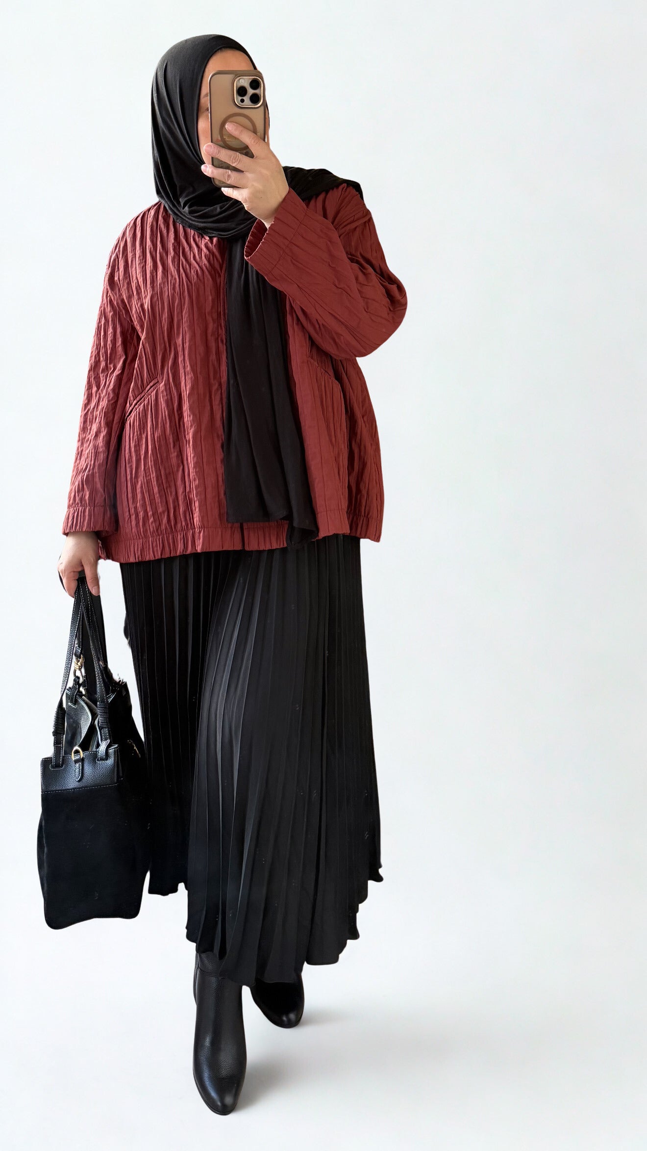 Maxi plissé skirt black