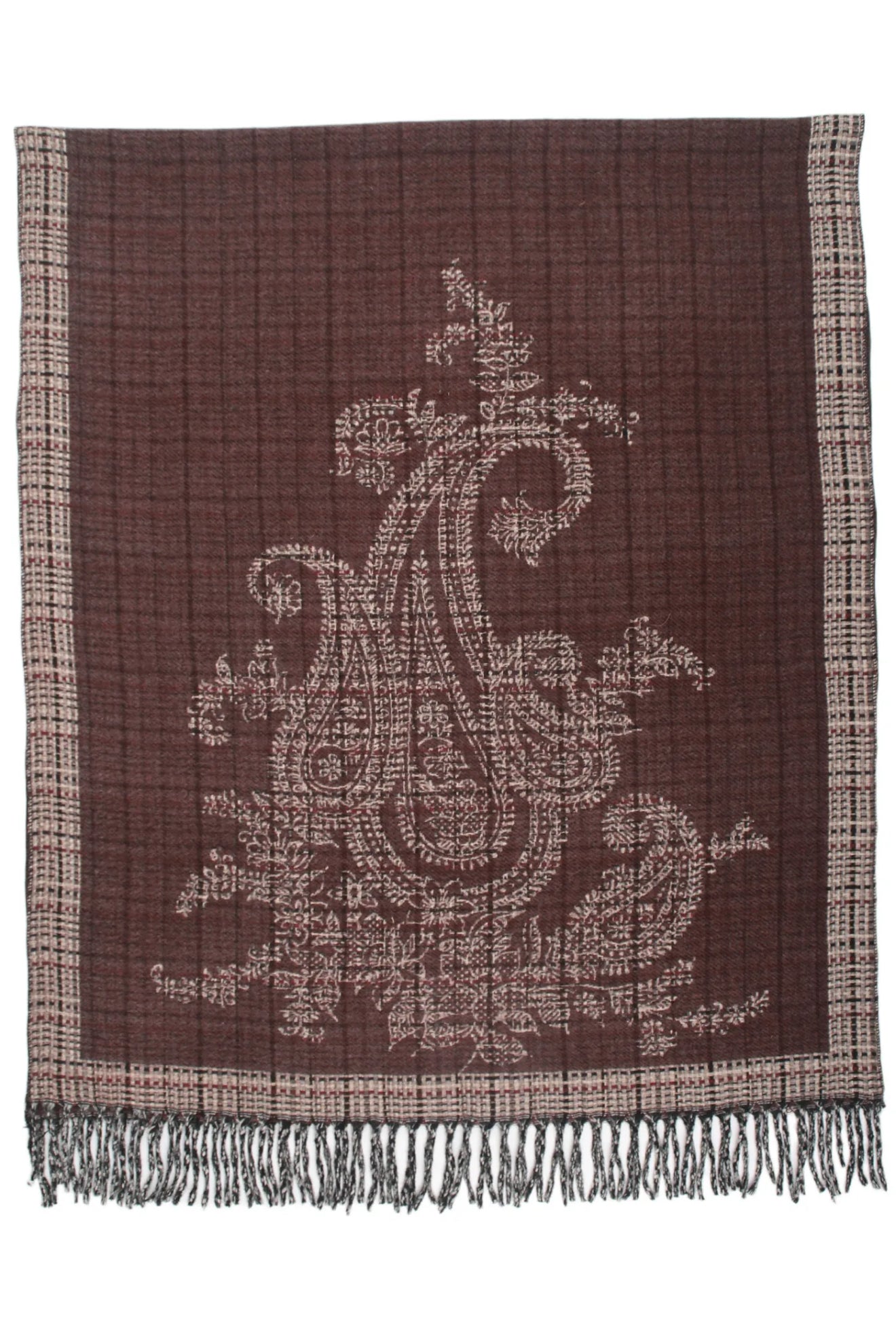 klassieke Paisley-ruit scarf Burgundy