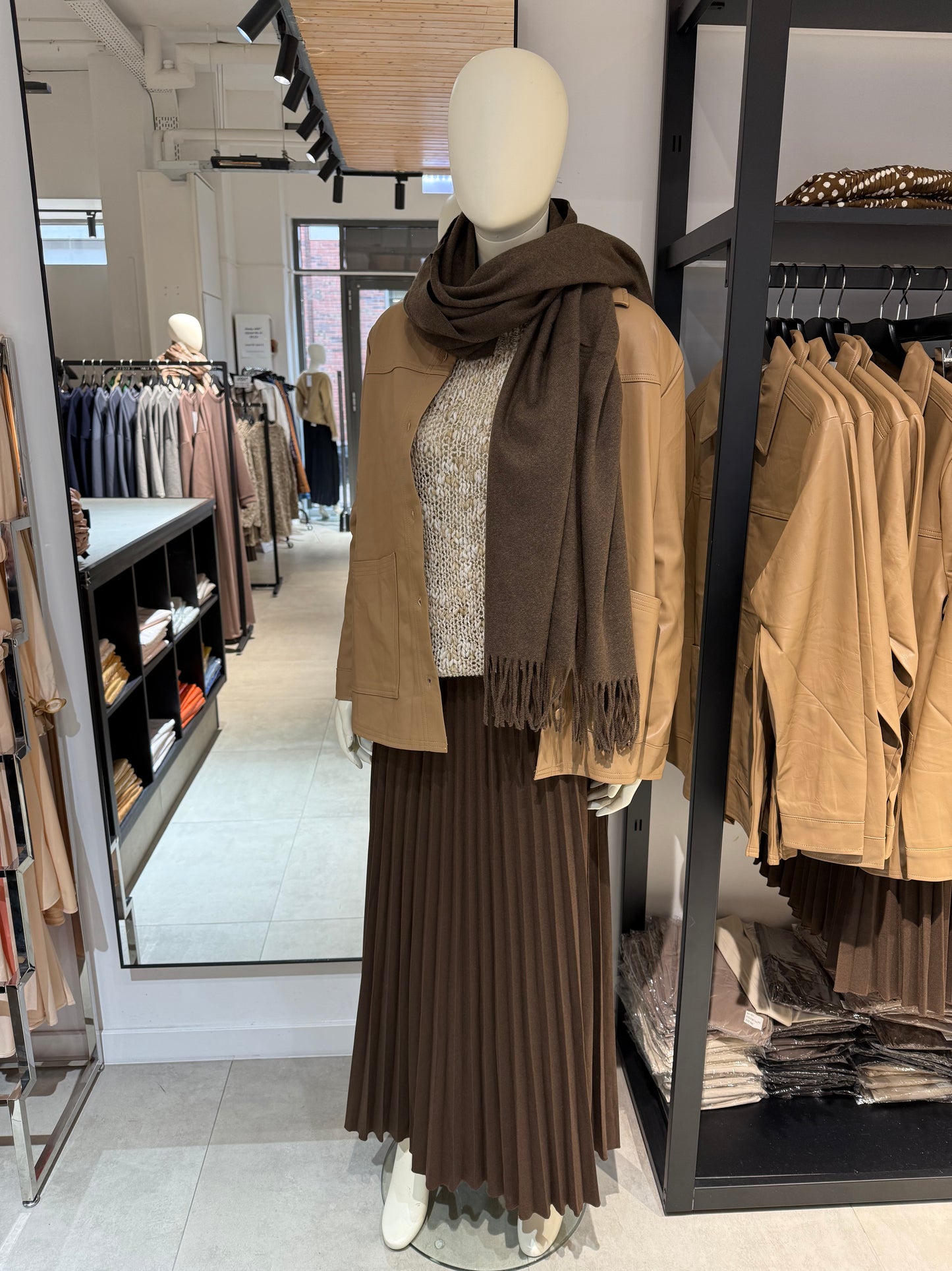 Coated jacket Camel