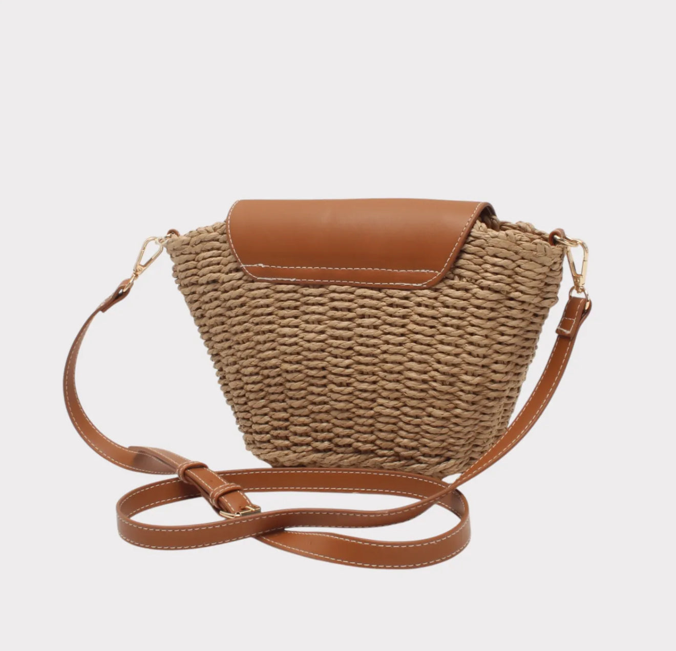 Rotan tasje cognac
