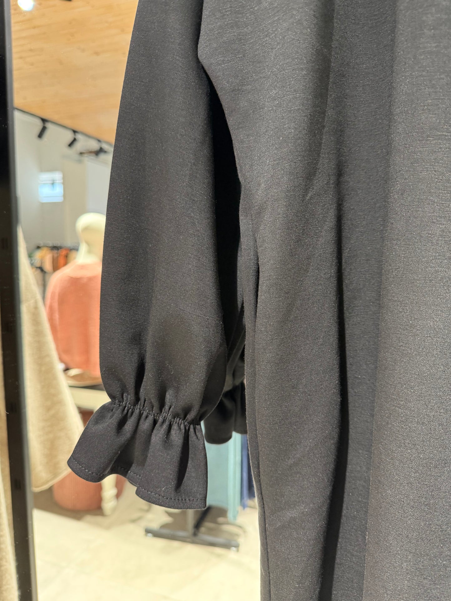 Sweat dress met pofmouwtjes