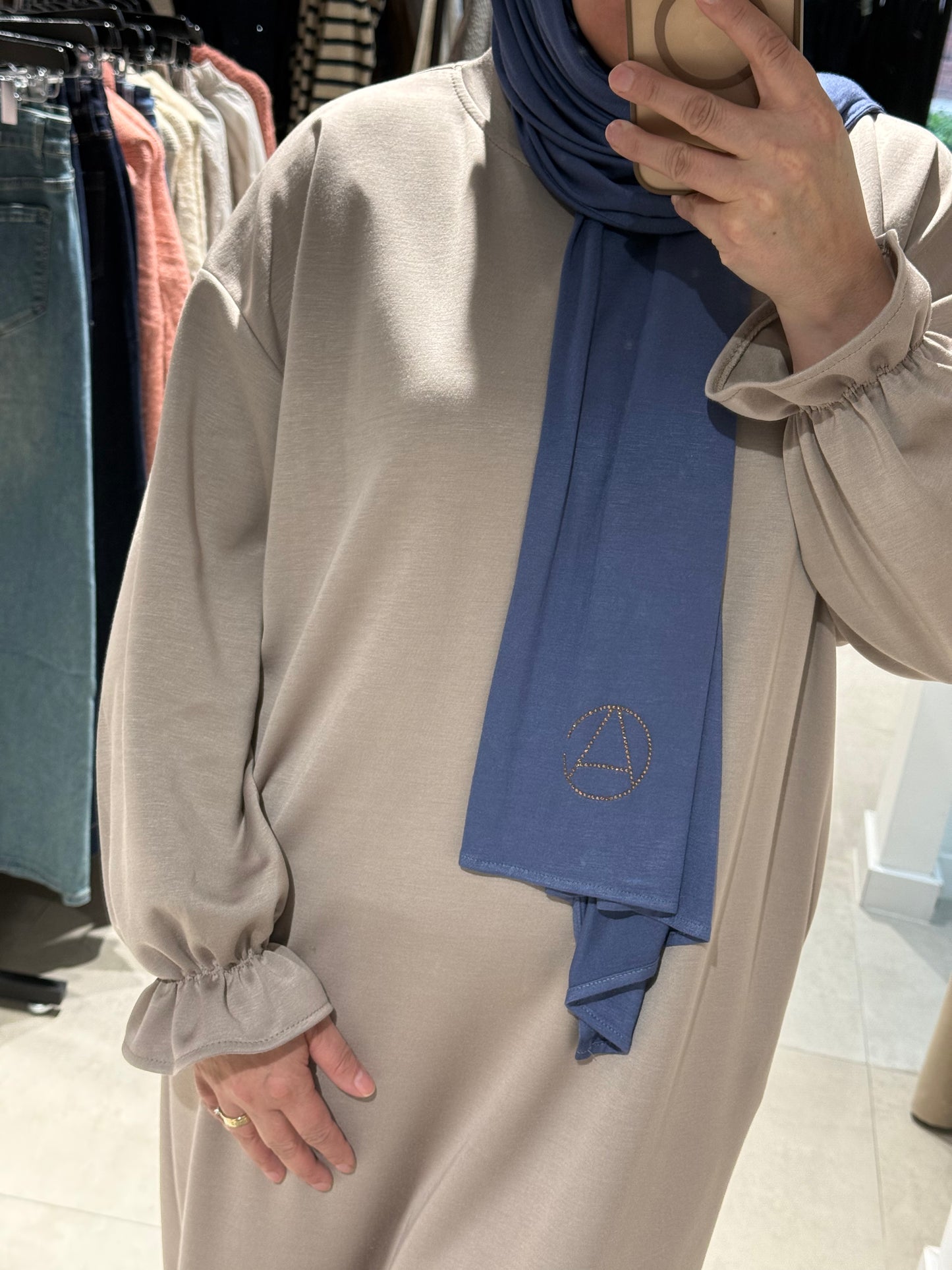 Sweat dress met pofmouwtjes