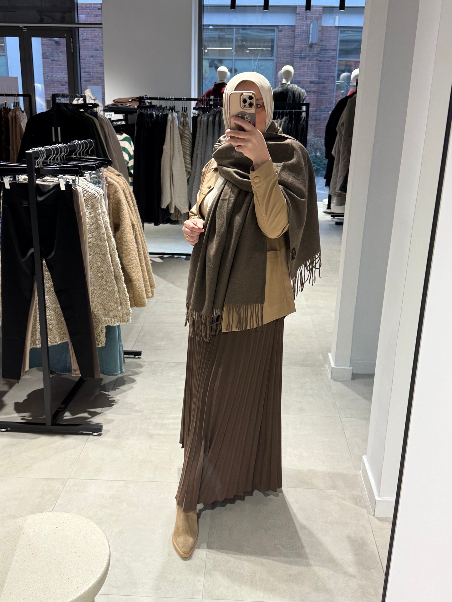 Cashmere scarf met franjes