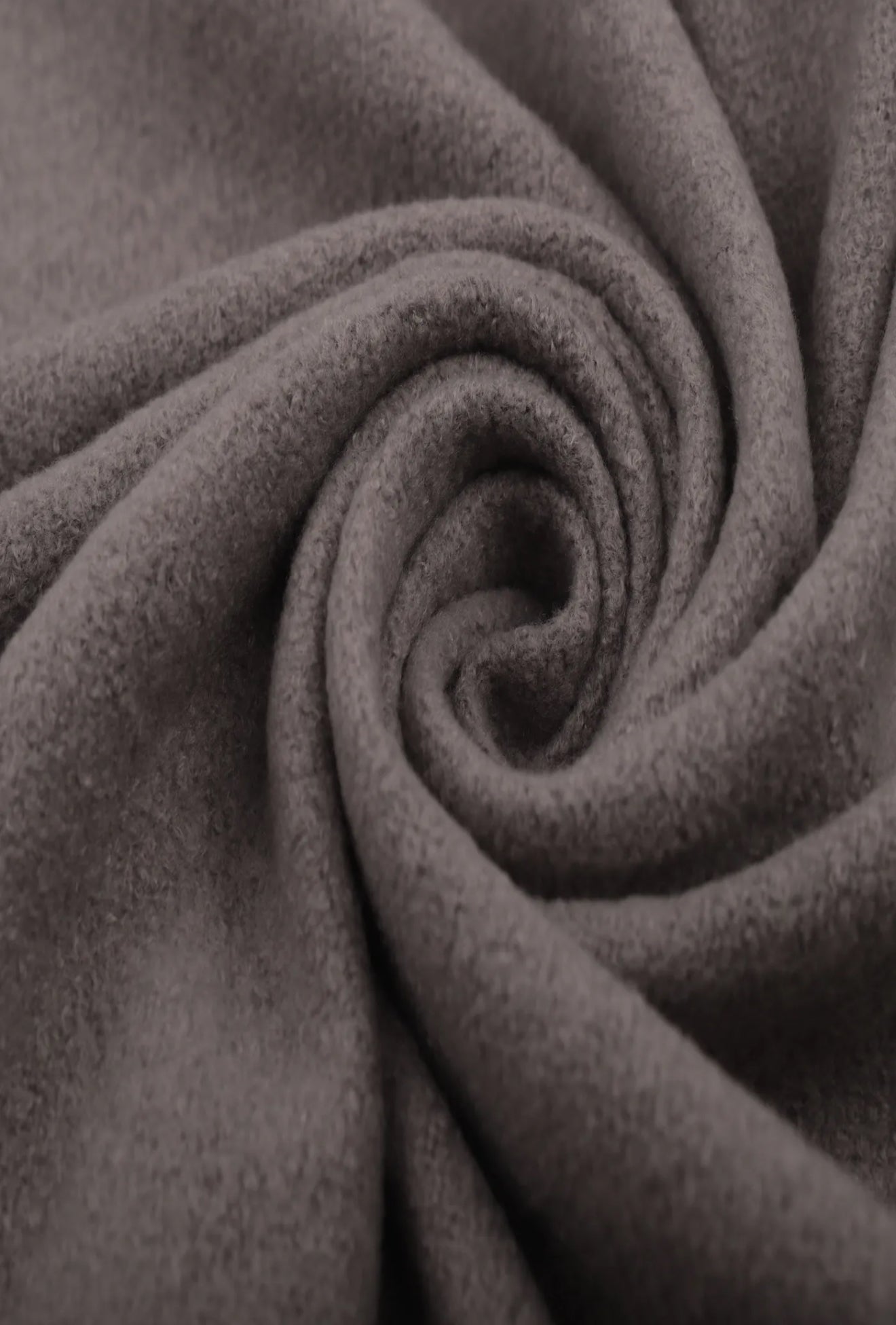 Wollen scarf met franjes Grey