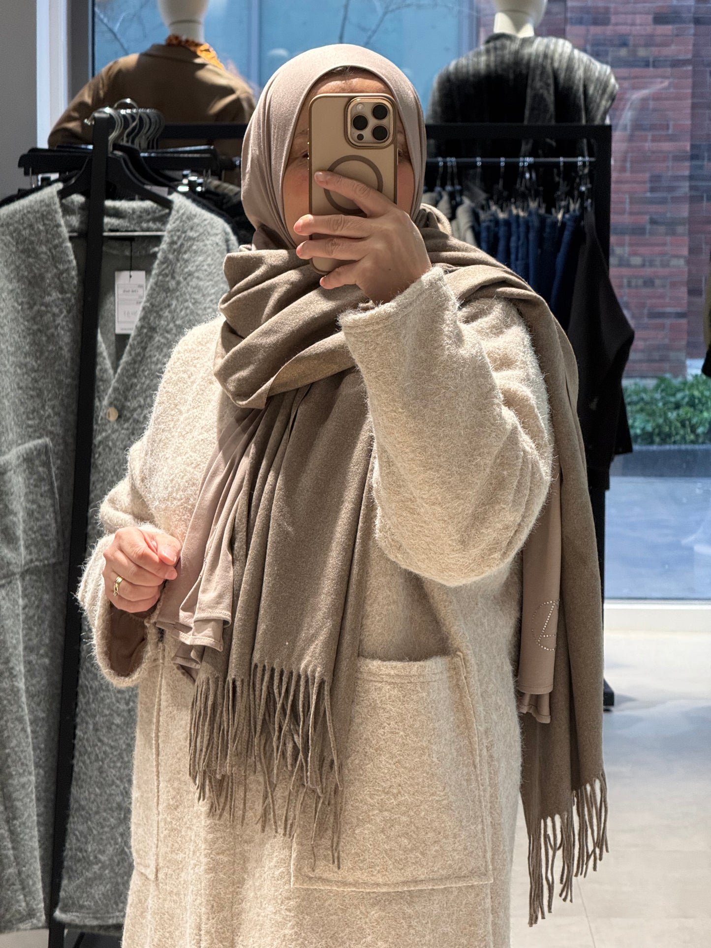 Cashmere scarf met franjes