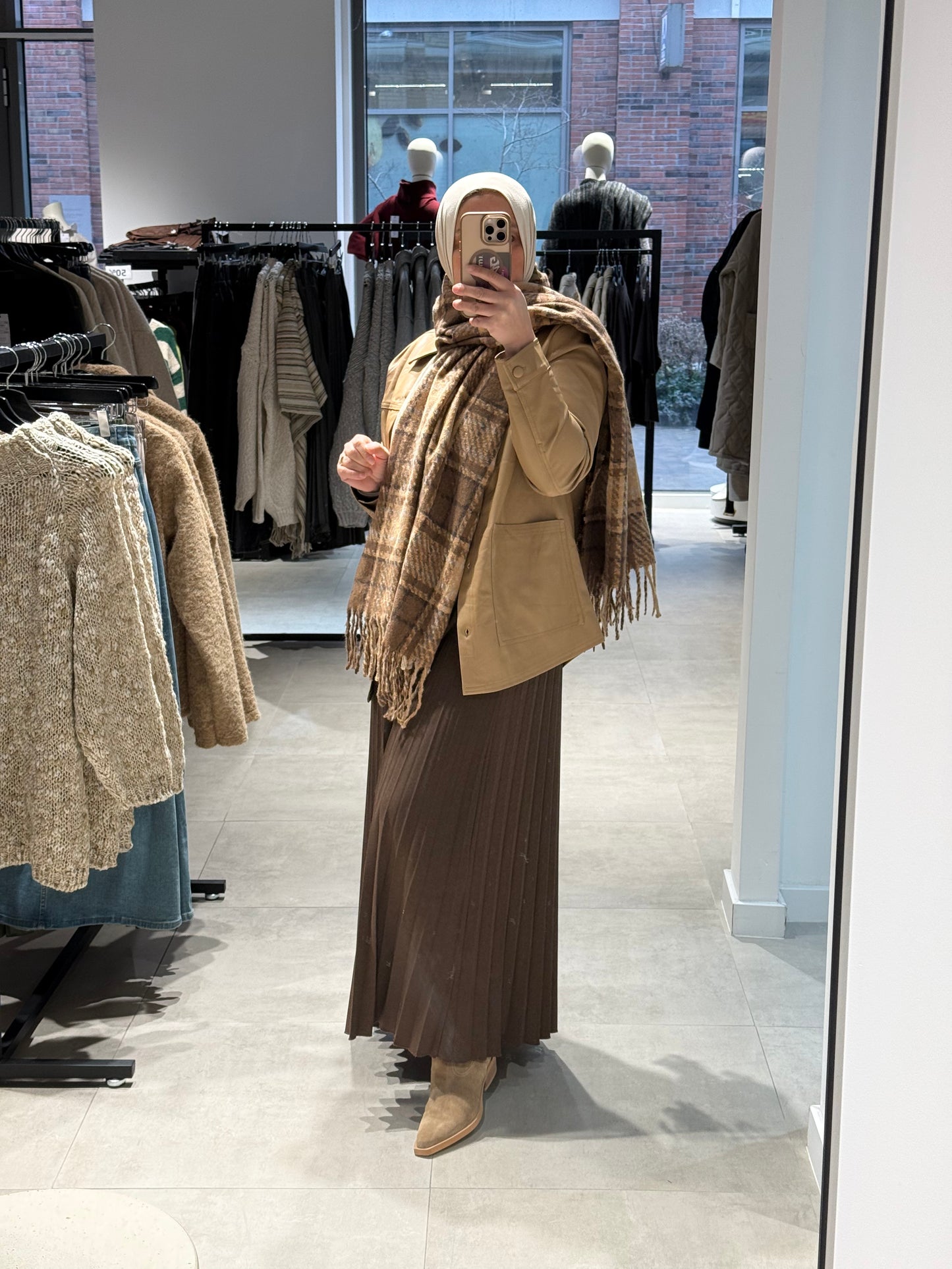Coated jacket Camel