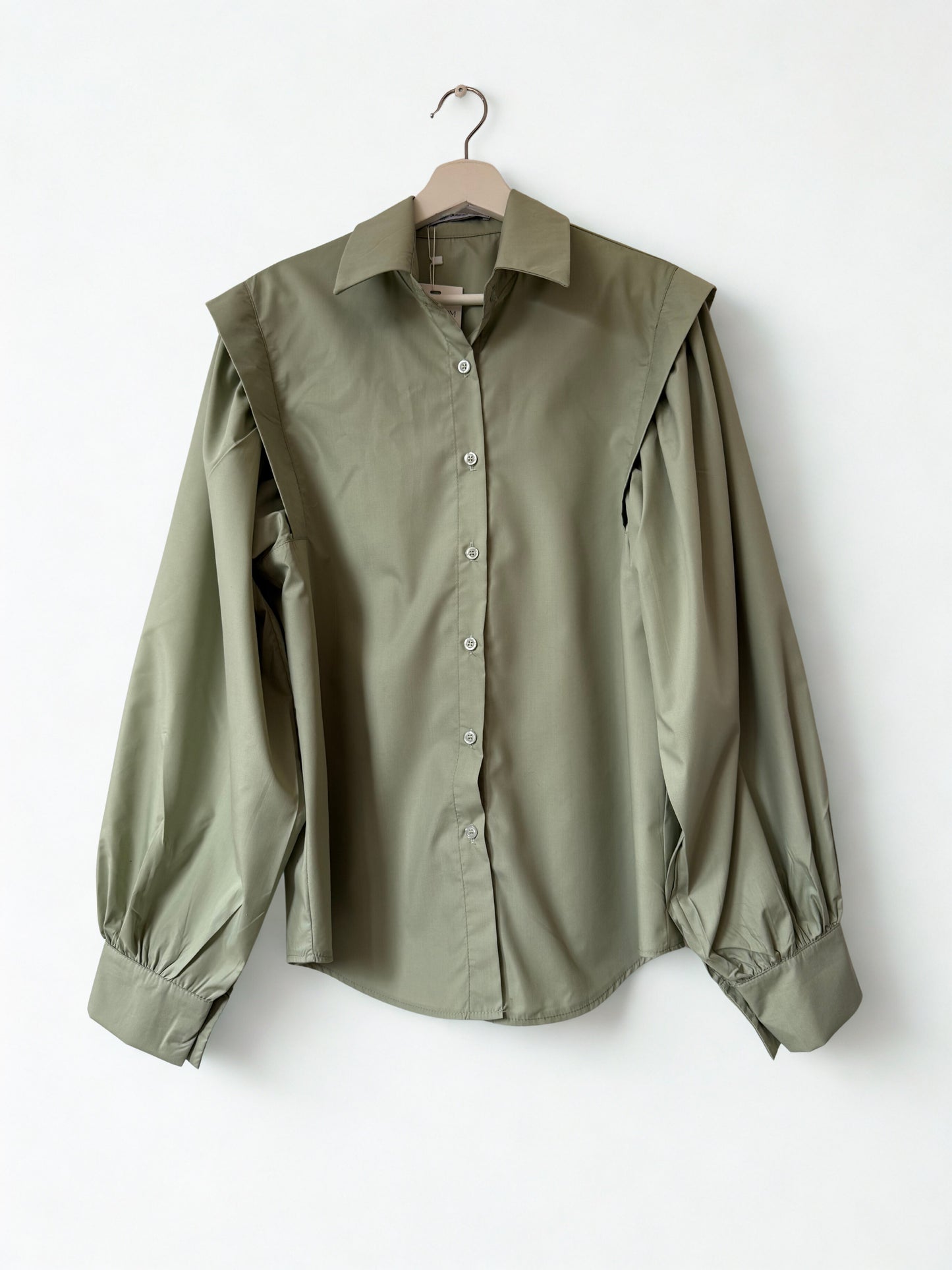 Oversized katoenen blouse green