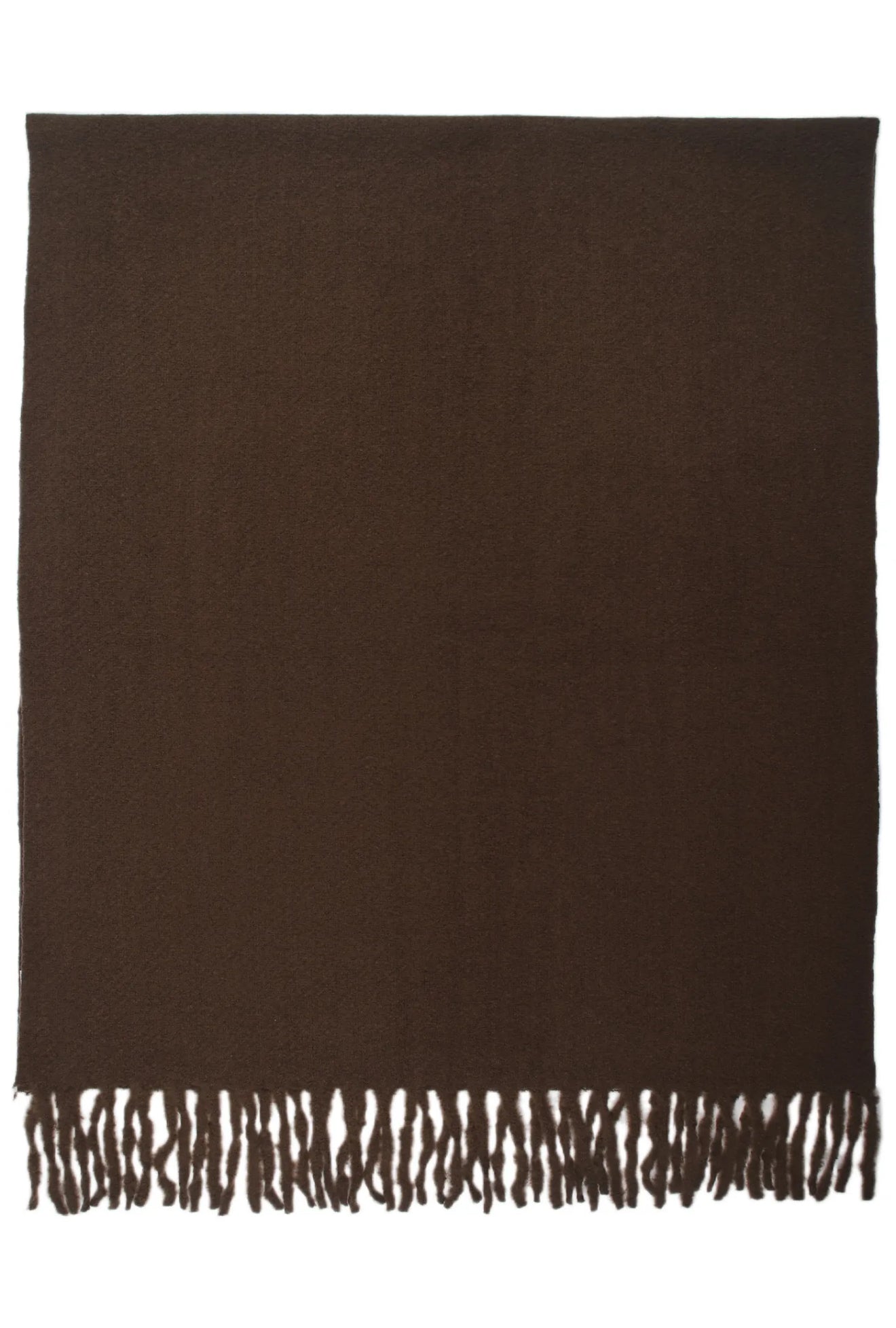 Wollen scarf met franjes Marron