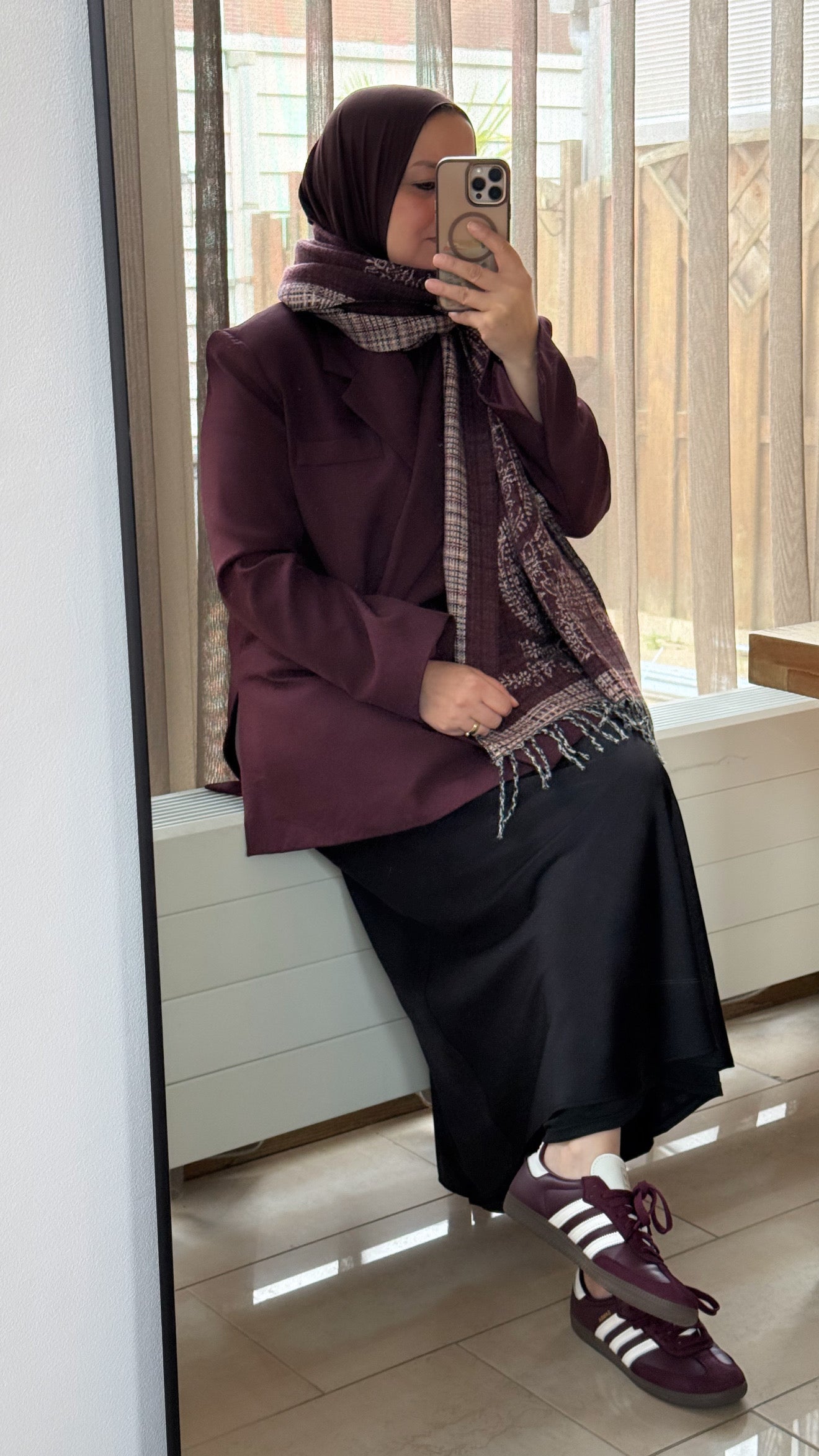 Oversized oveslag blazer burgundy