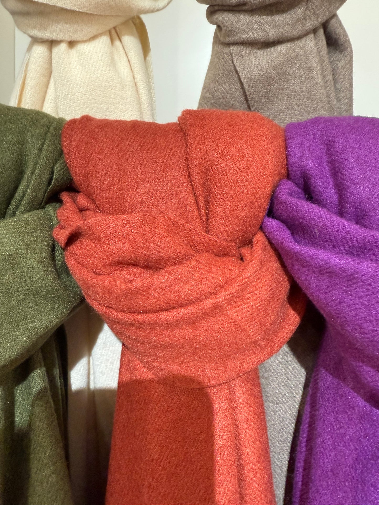 Cashmere scarf met franjes