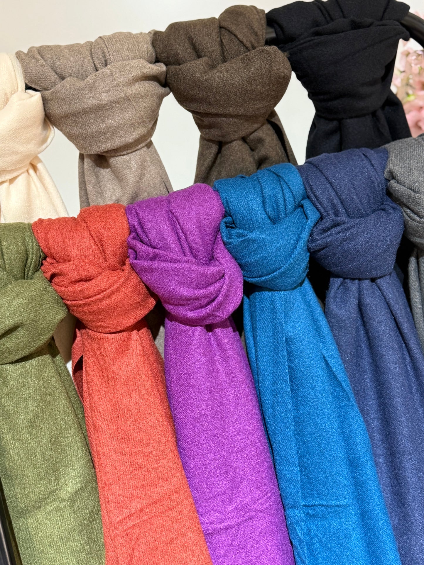 Cashmere scarf met franjes