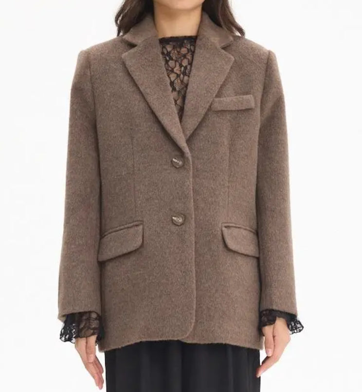 Wollen blazer Taupe