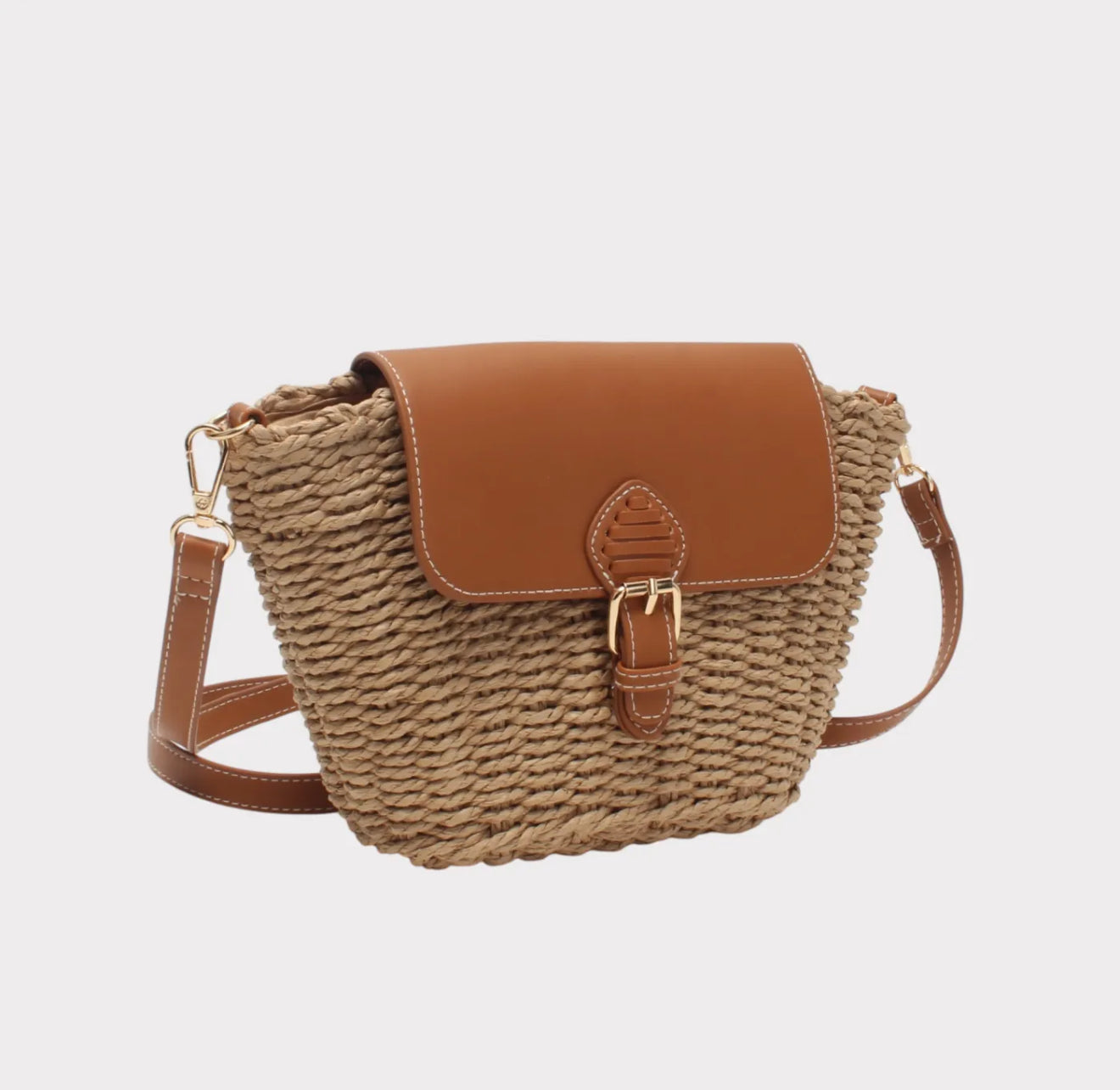 Rotan tasje cognac
