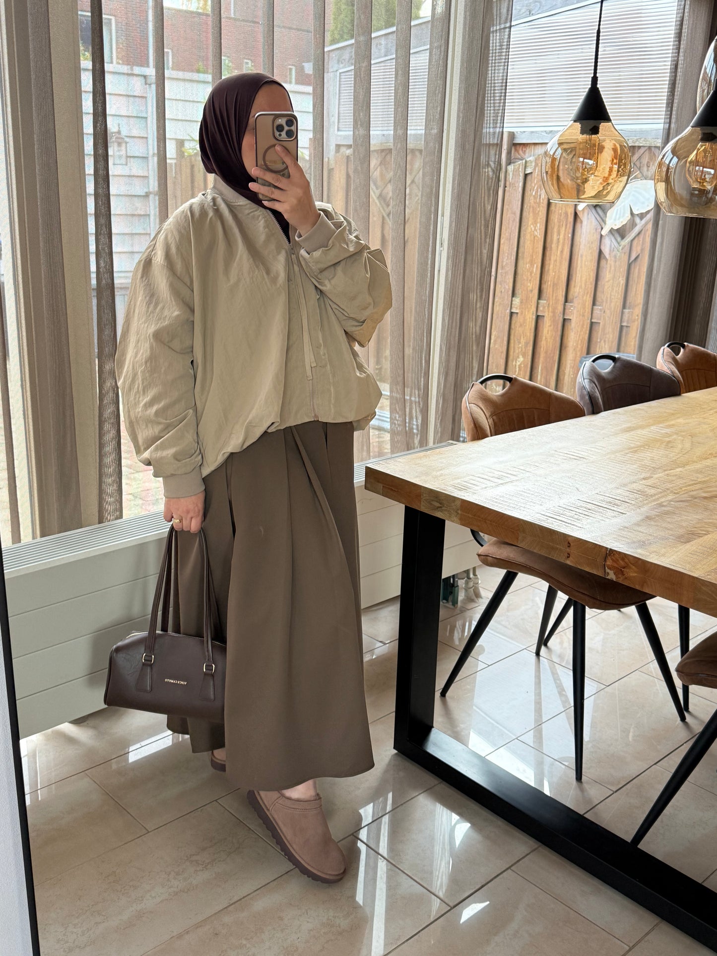 Oversized bomberjacket  Beige