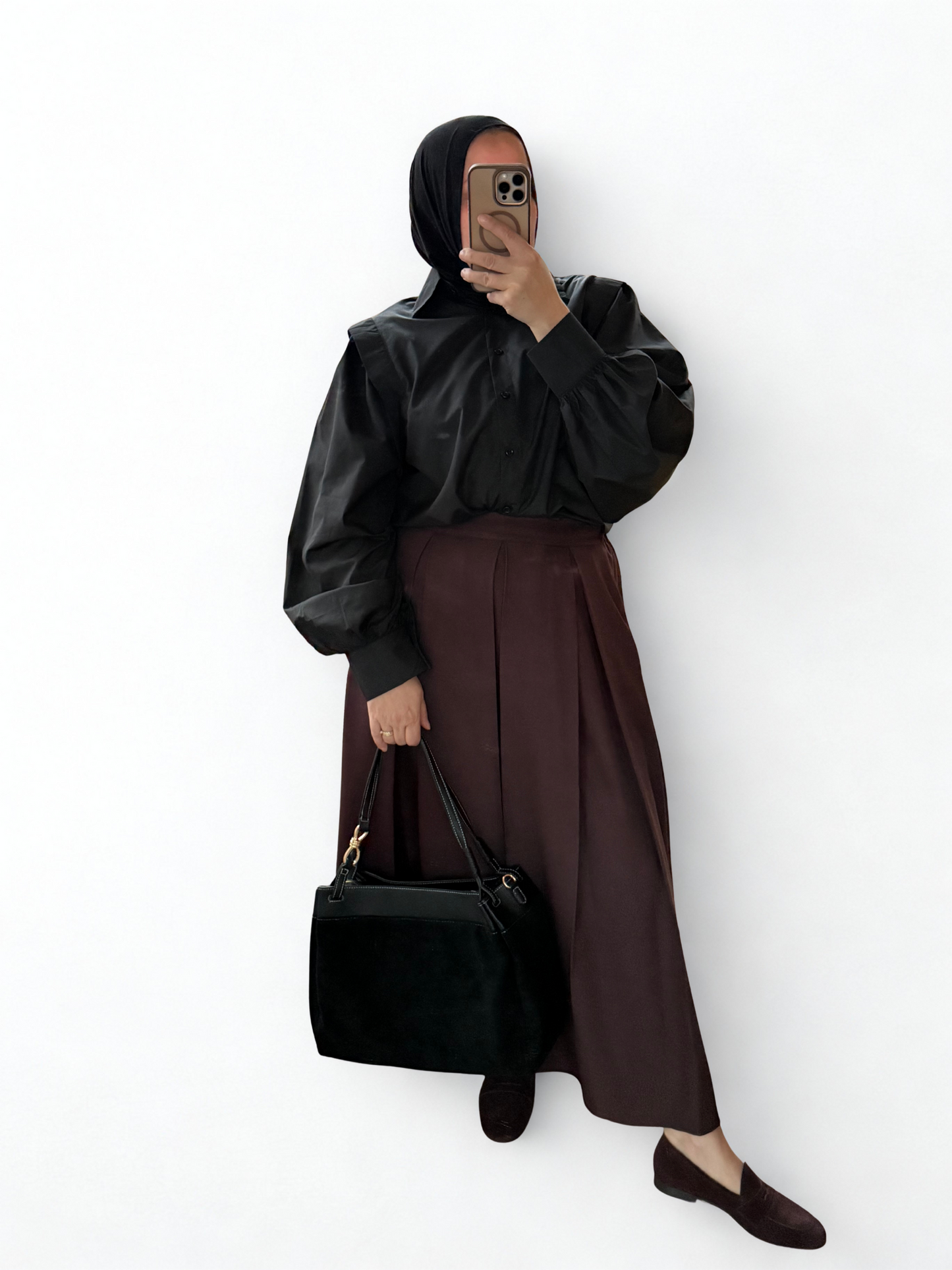 Oversized katoenen blouse black