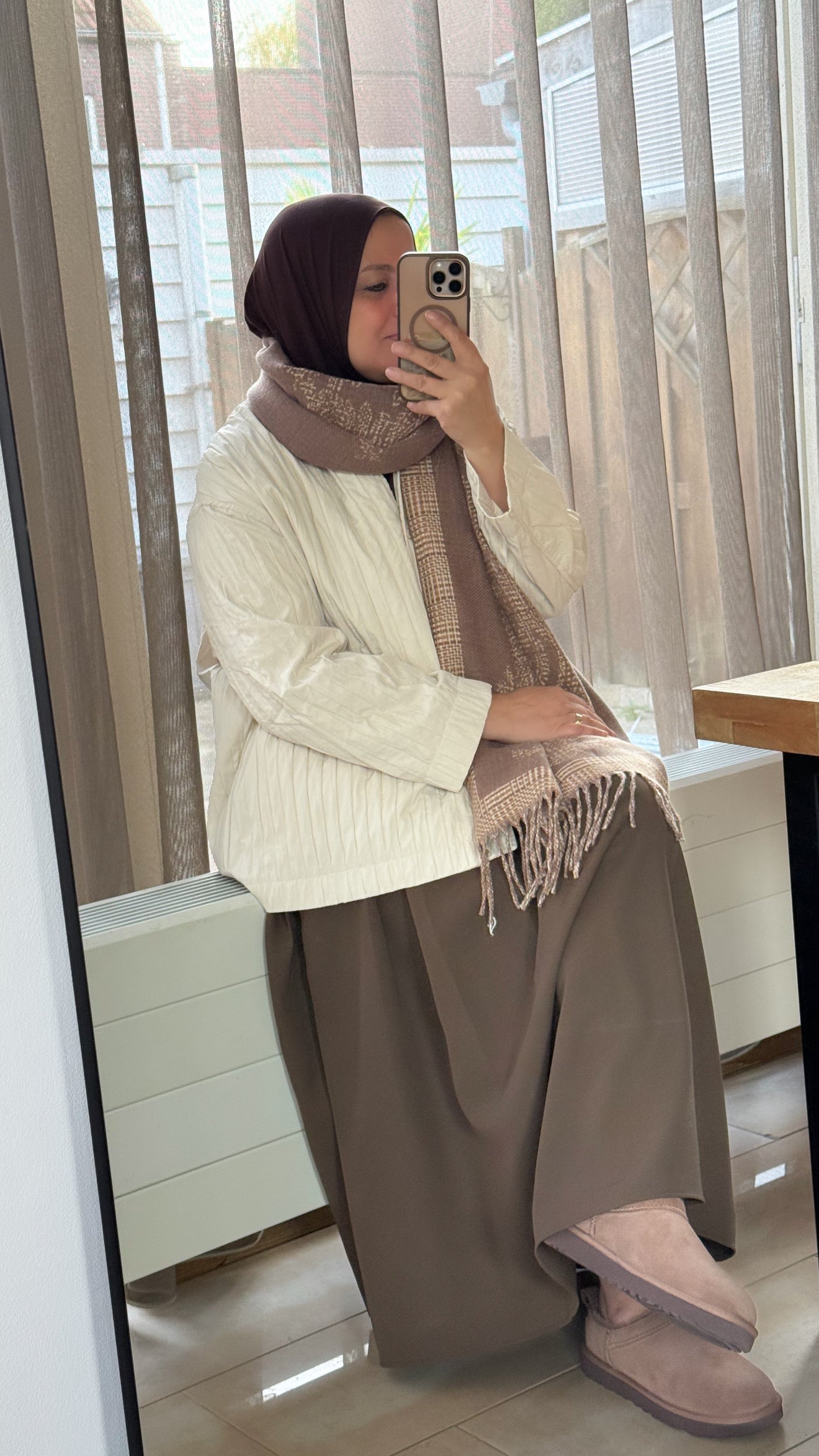 Gewatteerd oversized jasje ecru