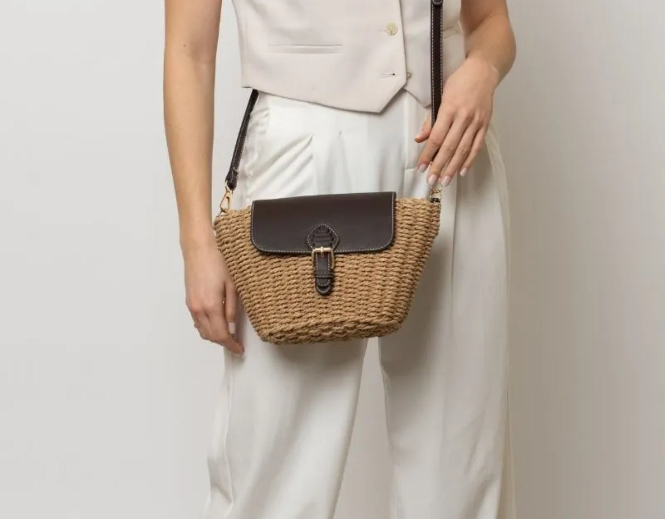 Rotan tasje dark brown