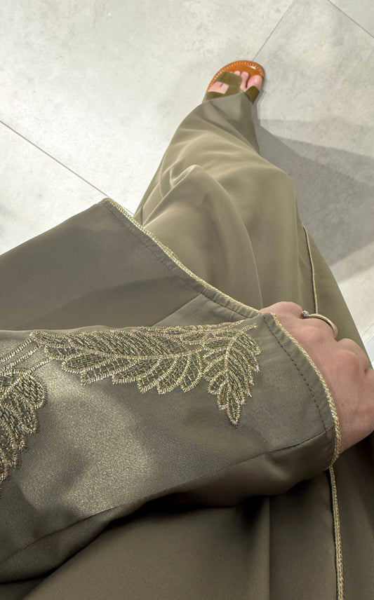 Abaya broderie Green