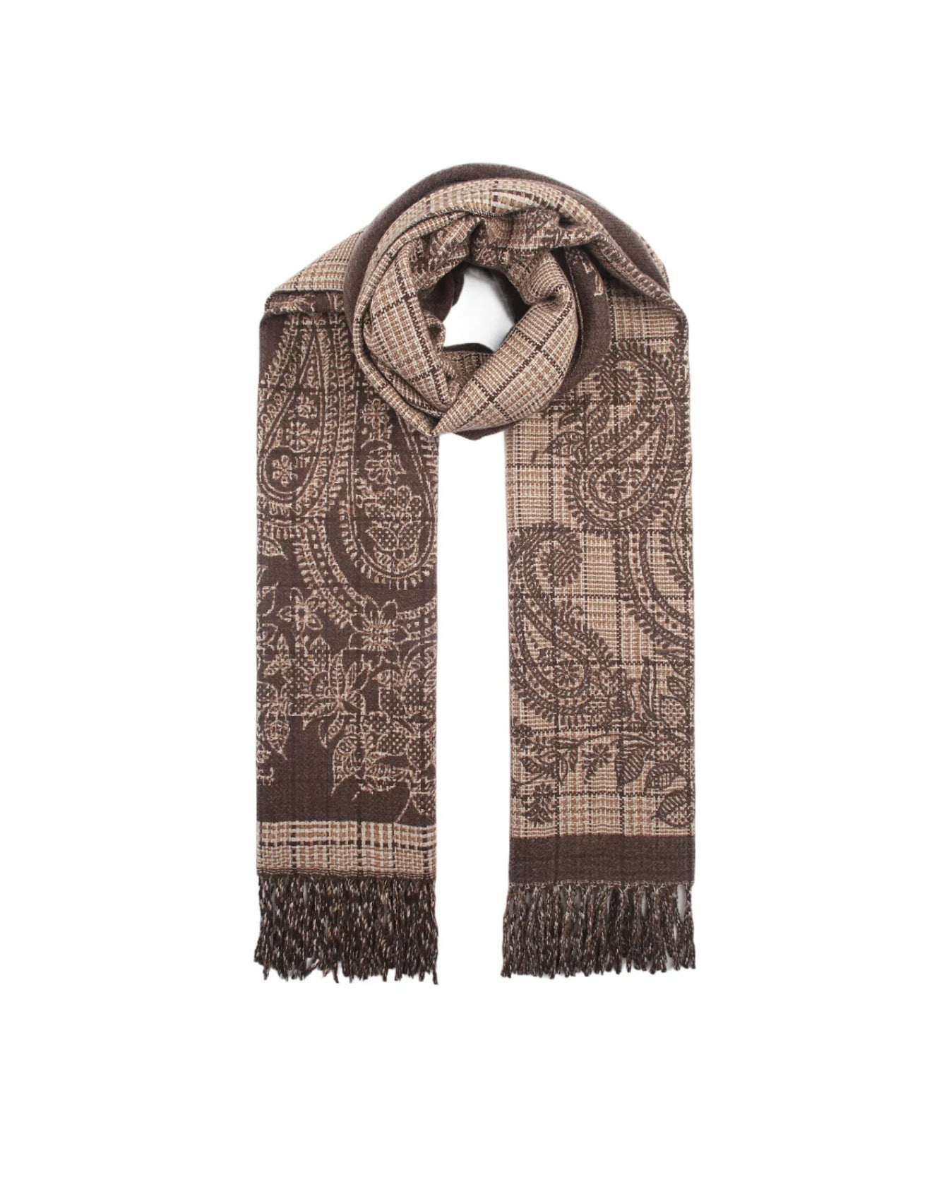 Klassieke Paisley-ruit scarf Marron