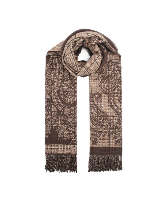 Klassieke Paisley-ruit scarf Marron