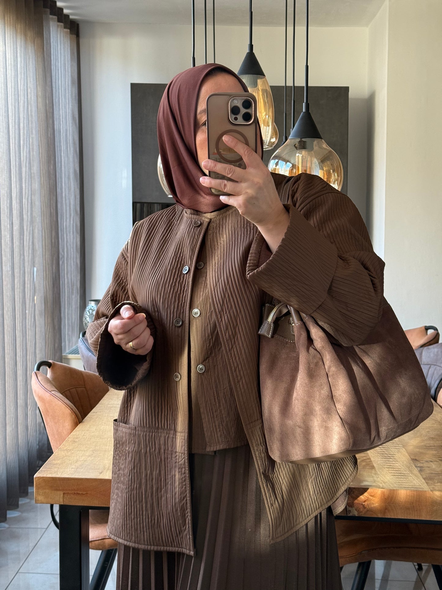 Oversized jasje Marron