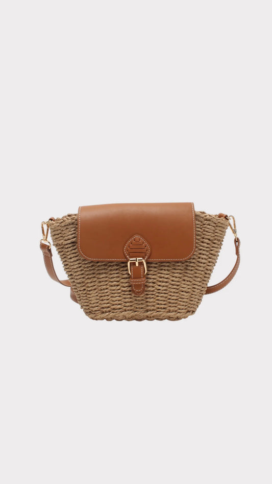Rotan tasje cognac