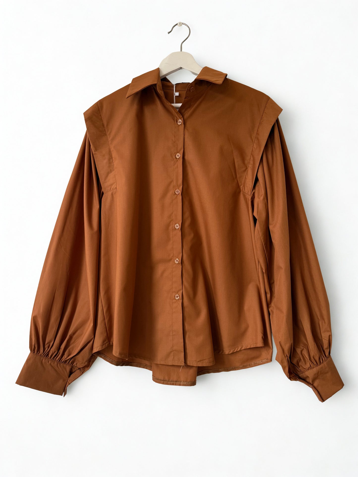 Oversized katoenen blouse camel