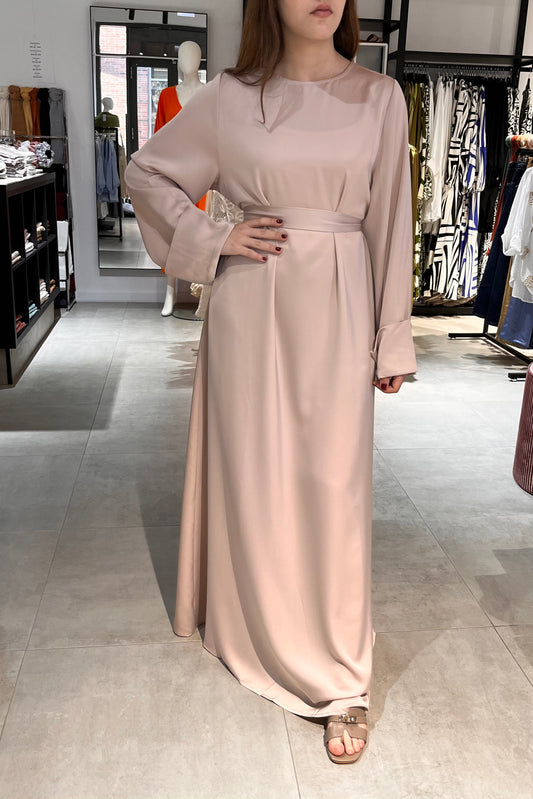 Abaya  satin beige