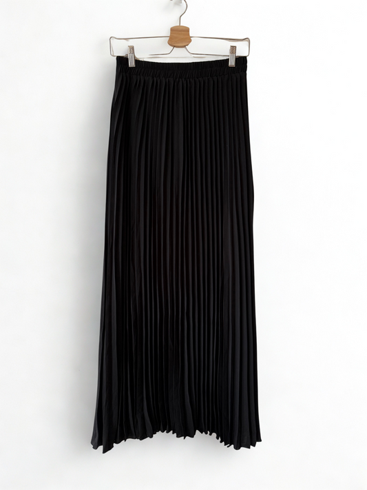 Maxi plissé skirt black