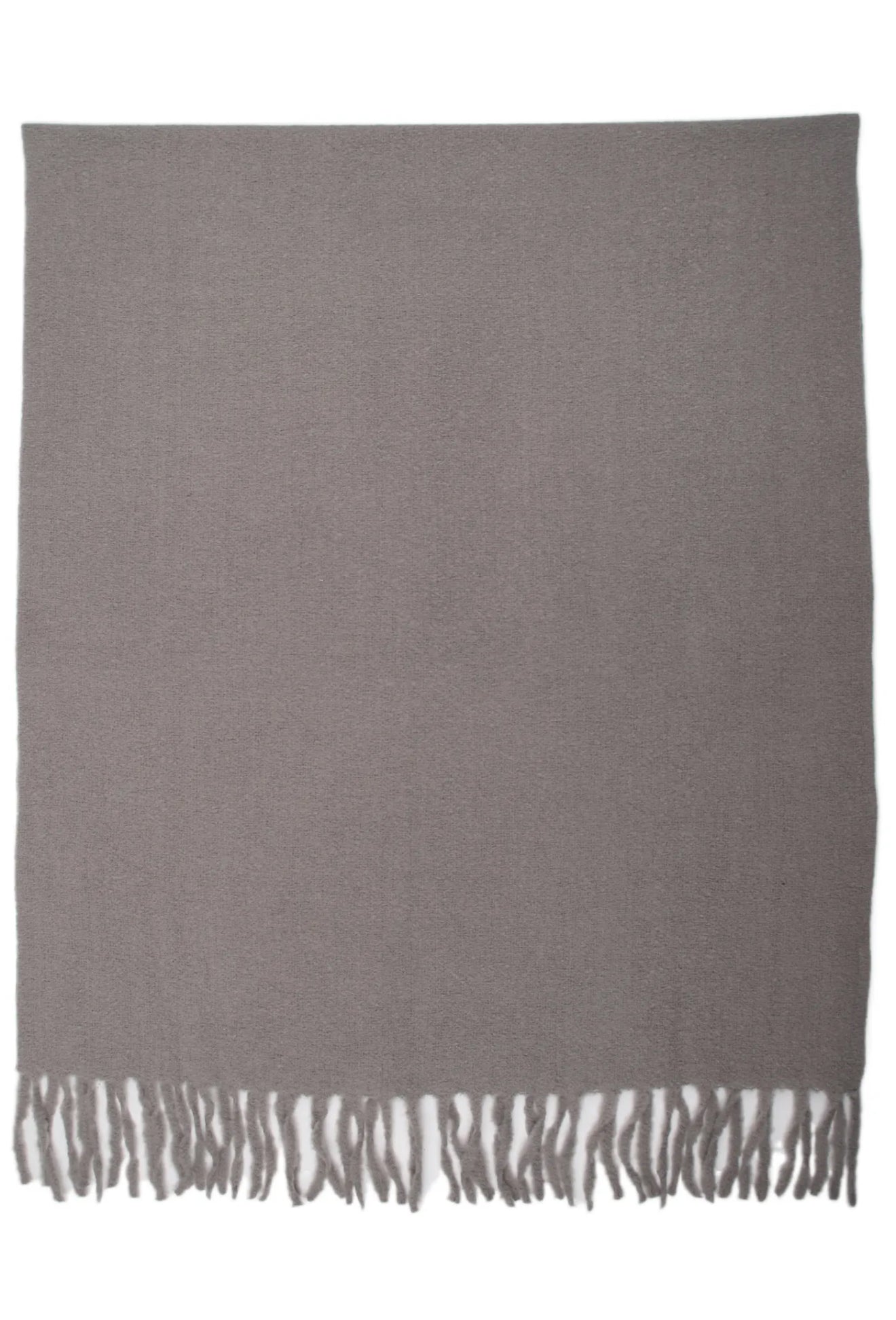 Wollen scarf met franjes Grey