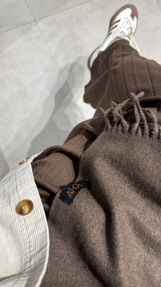 Cashmere scarf met franjes