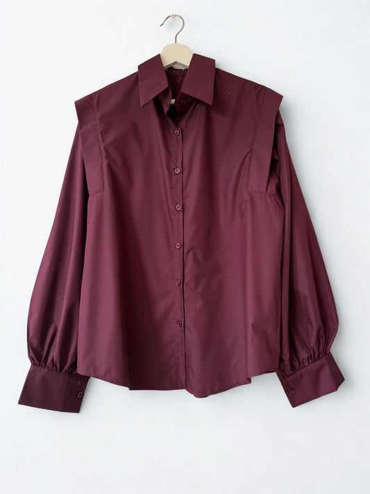 Oversized katoenen blouse Burgundy