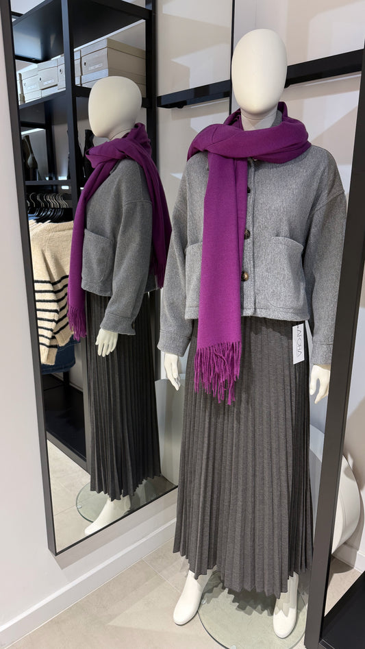 Cashmere scarf met franjes