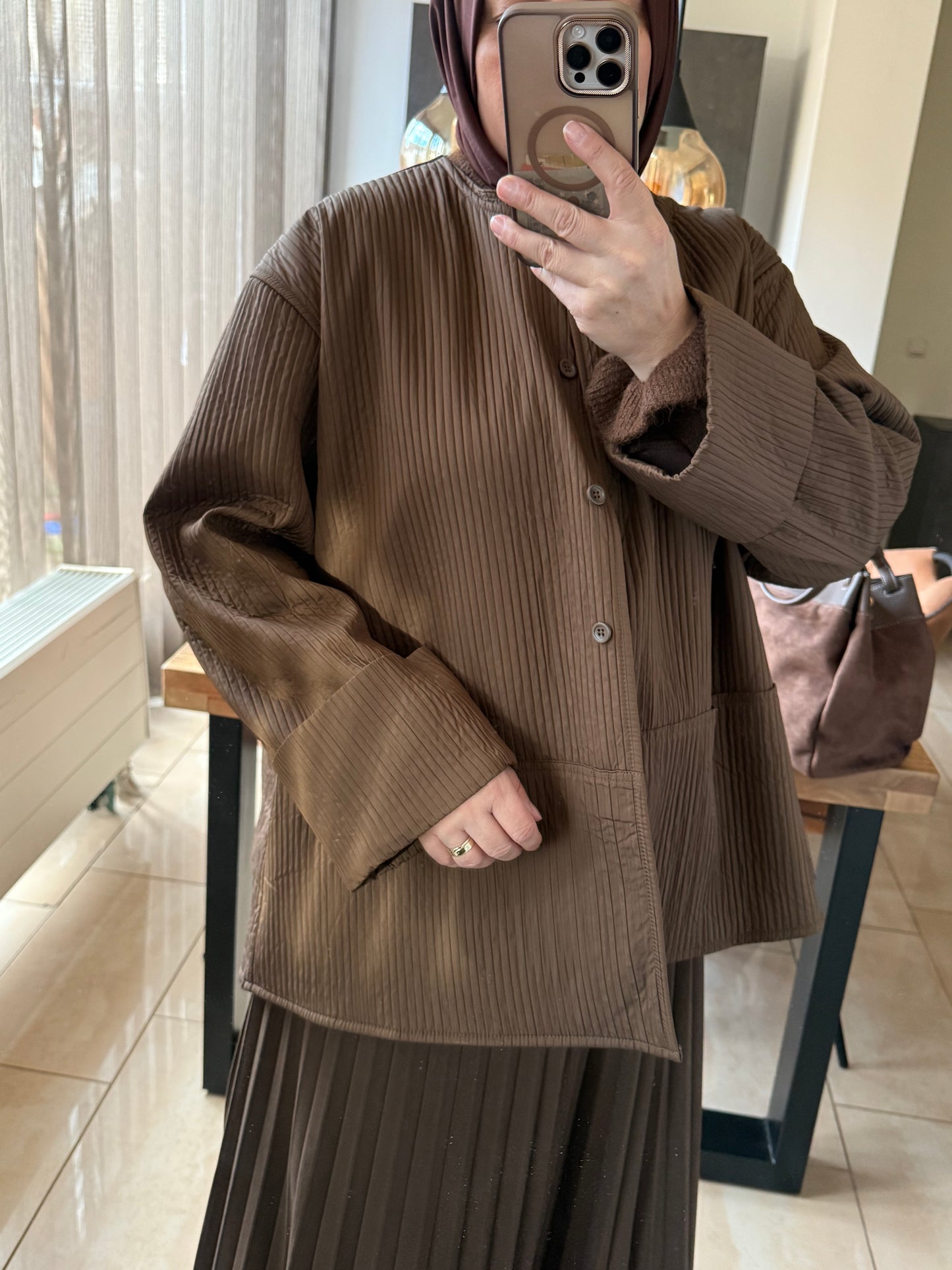 Oversized jasje Marron