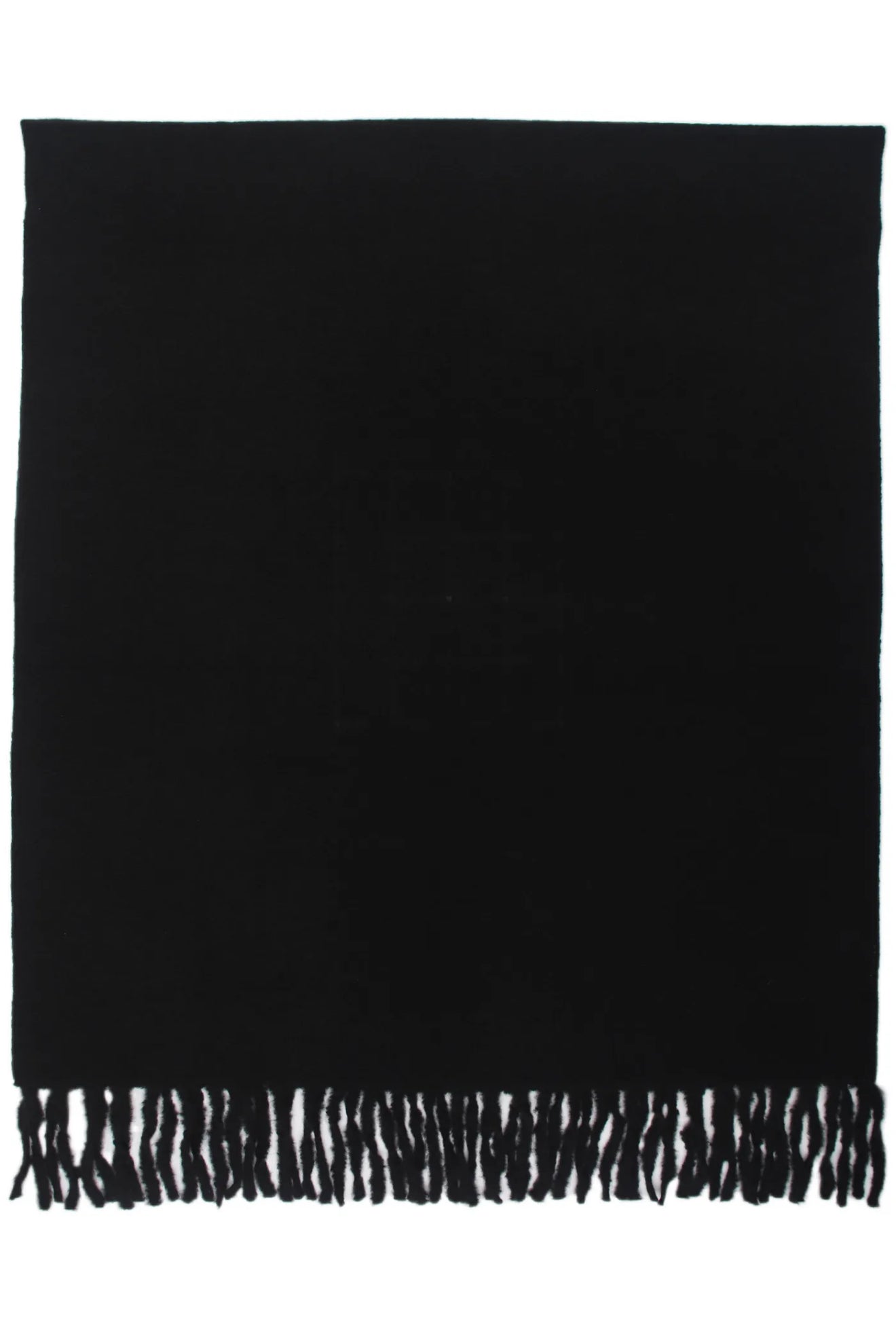 Wollen scarf met franjes Black