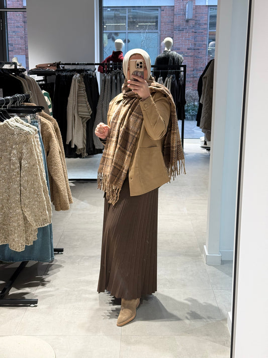 Coated jacket Camel