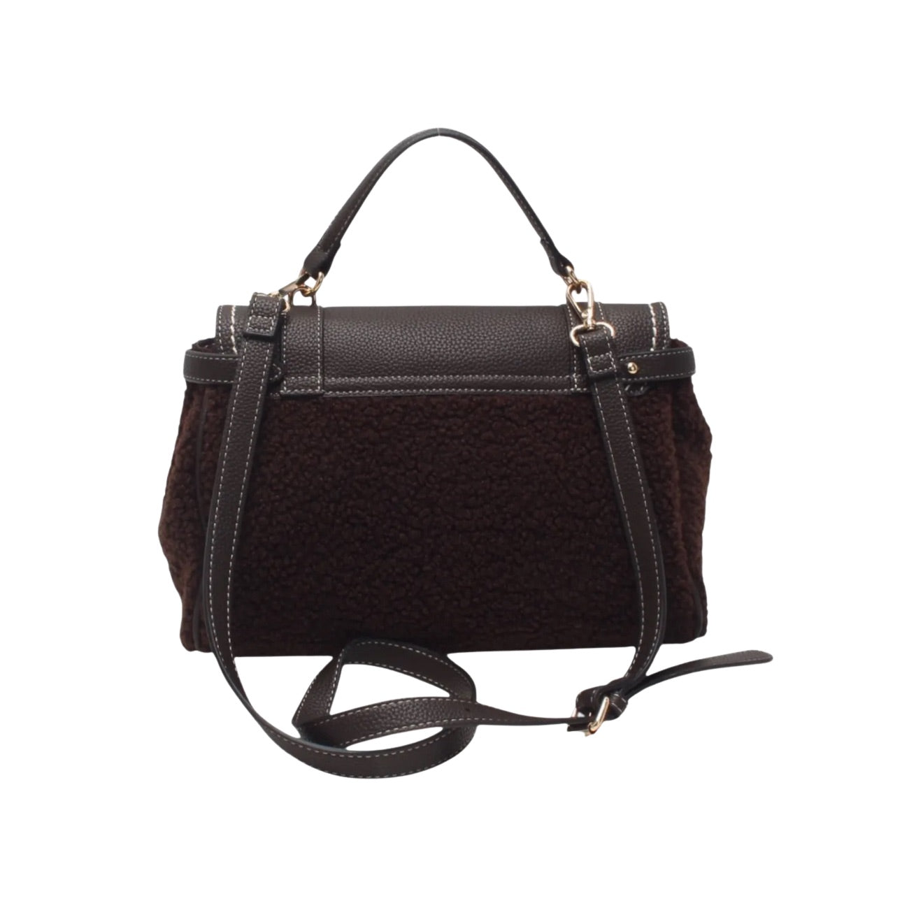 Chique Schapenvacht look handtas Choco/Choco