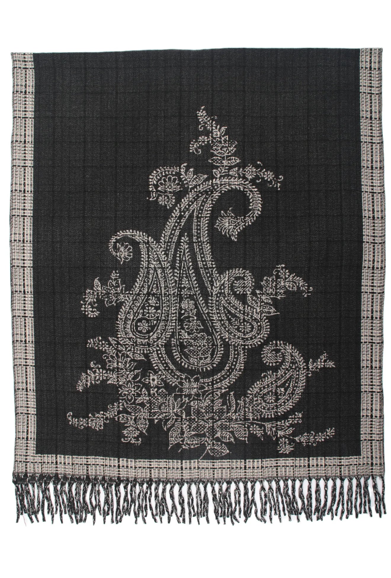 Klassieke Paisley-ruit scarf Black