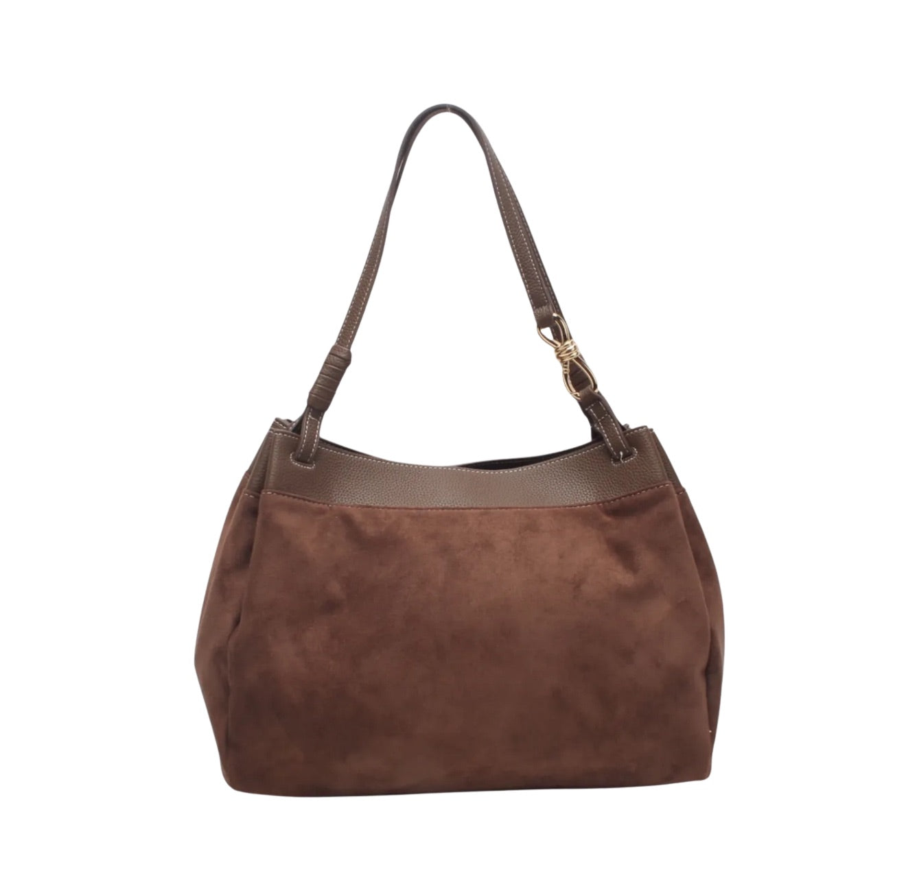 Elegante Marron schoudertas- suéde look