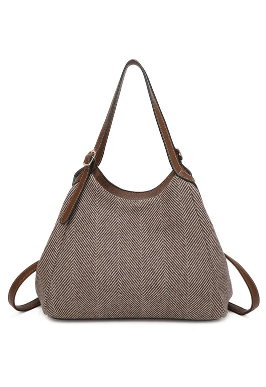 Shopper met klassiek visgraatpatroon