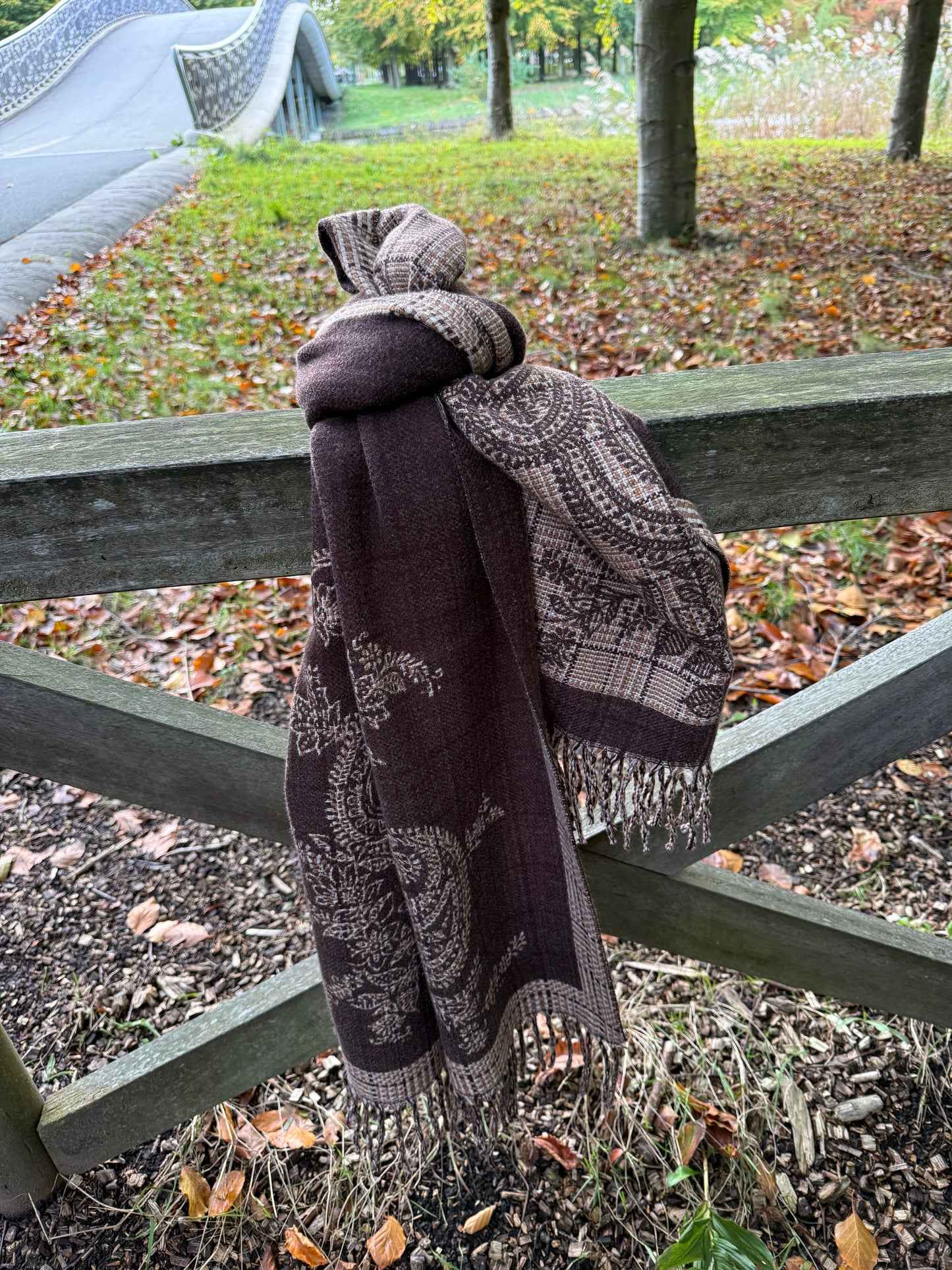 Klassieke Paisley-ruit scarf Marron