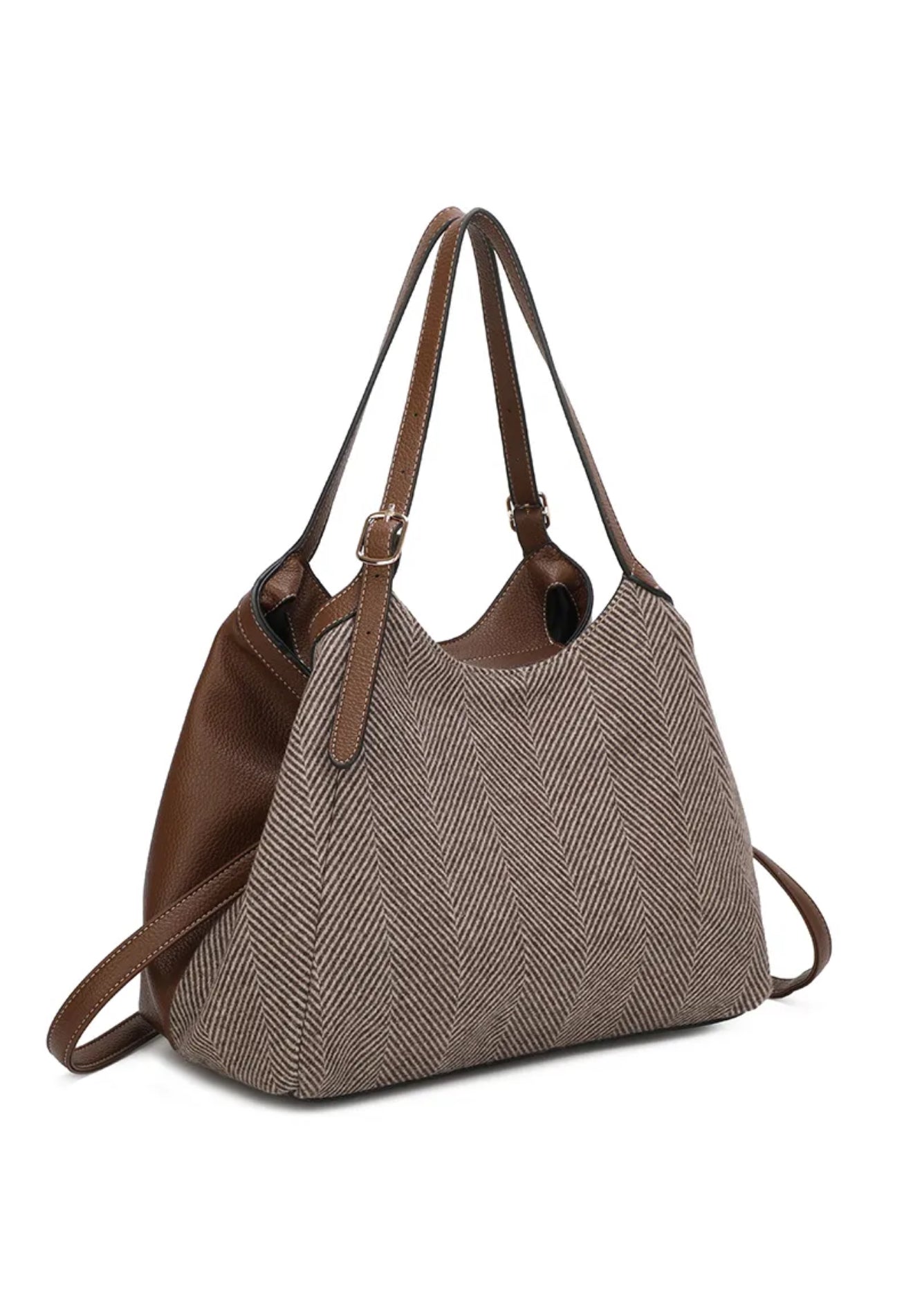 Shopper met klassiek visgraatpatroon