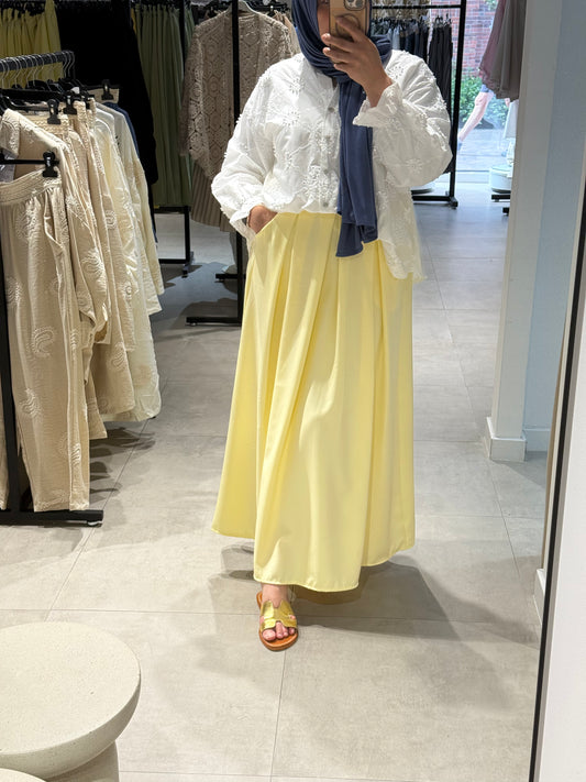 Plooirok yellow