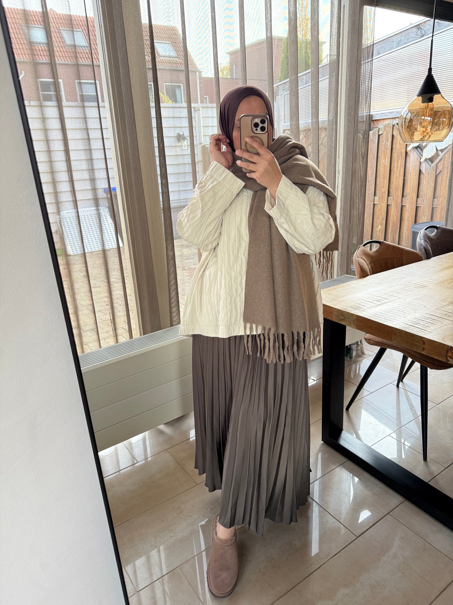 Gewatteerd oversized jasje ecru