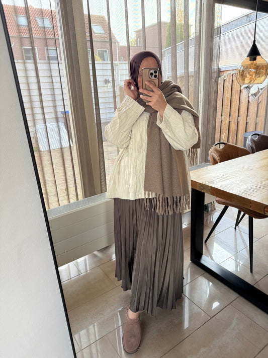 Gewatteerd oversized jasje ecru