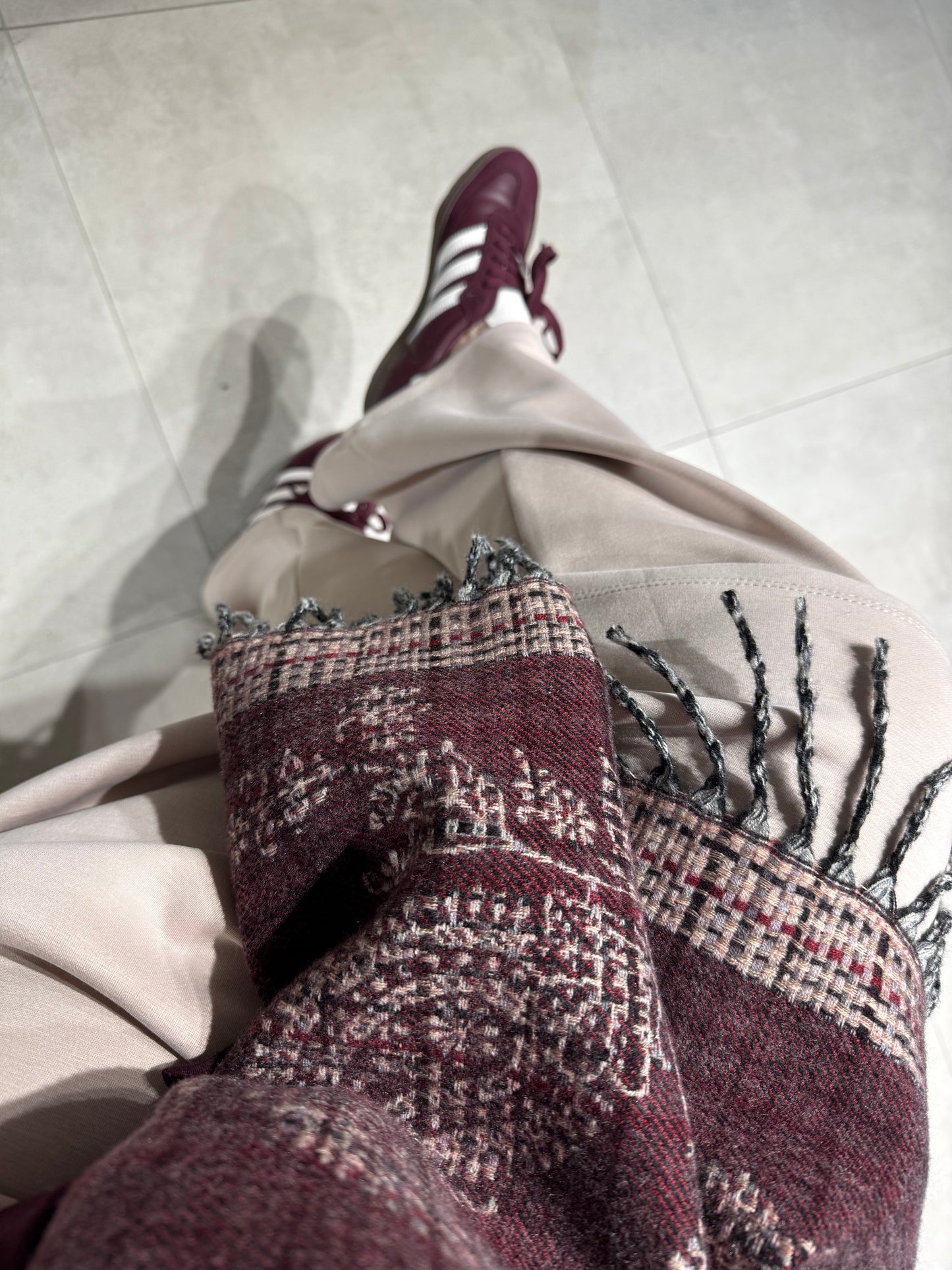 klassieke Paisley-ruit scarf Burgundy