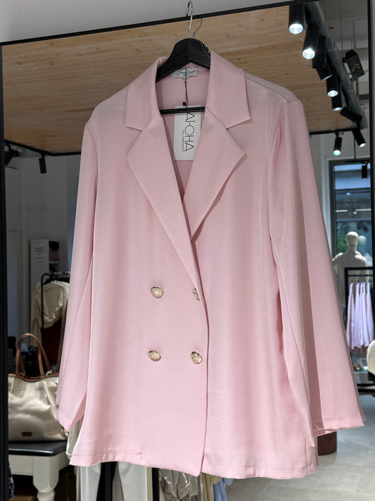 Satin blazer pink