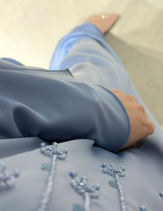Abaya jeans blue with beads