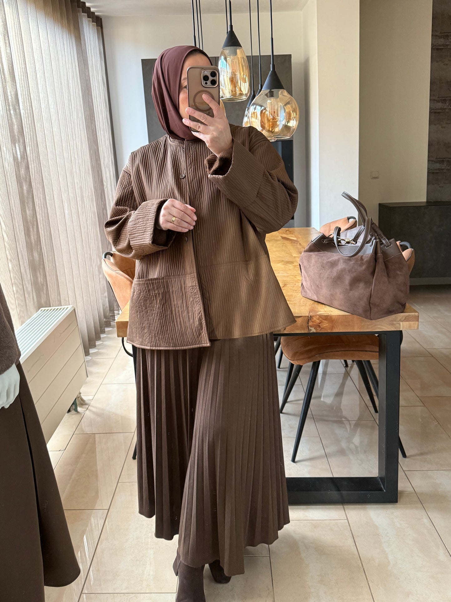 Oversized jasje Marron